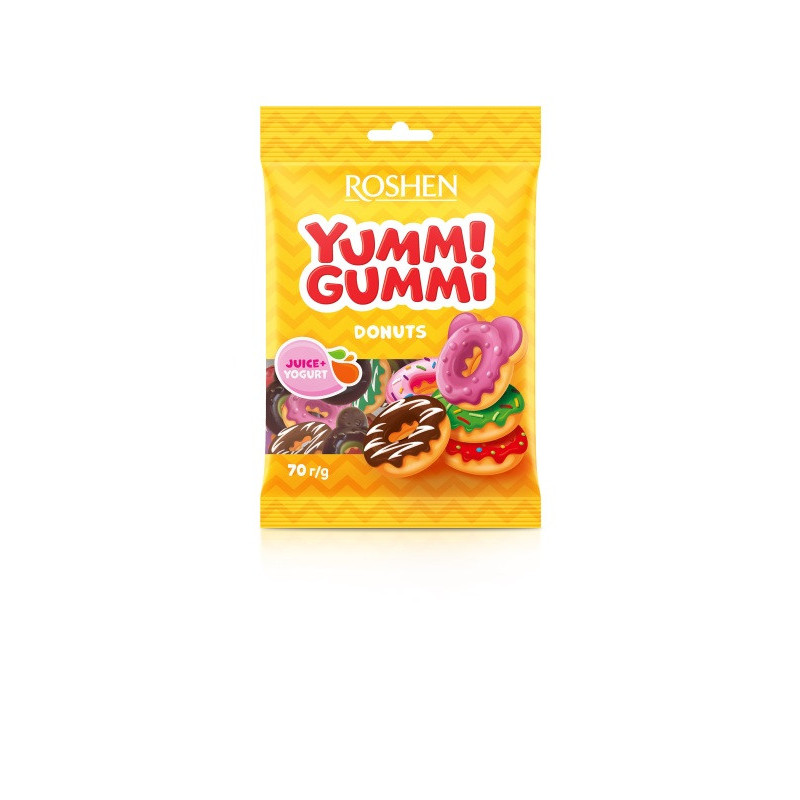 Želiniai saldainiai ROSHEN YUMMI GUMMI DONUTS, 70 g