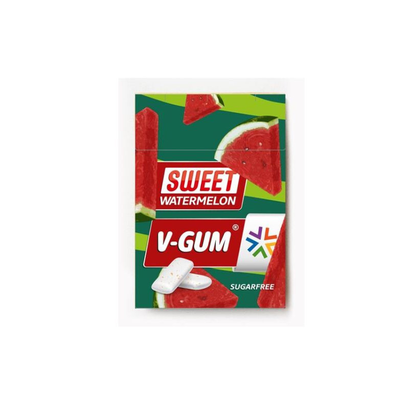 Kramtomoji guma V-GUM arbūzų skonio, 22,5 g