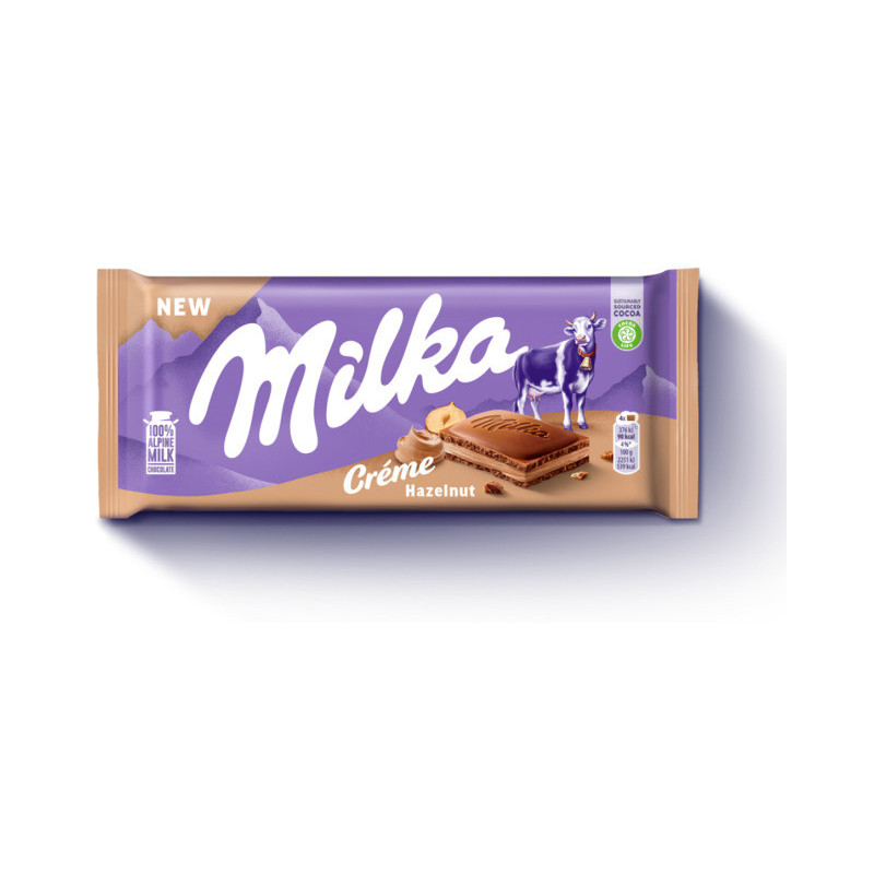 Pieninis šokoladas MILKA su lazdynų riešutų įdaru, 85 g