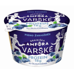 Varškė su šilauogėmis GRAIKIŠKA AMFORA PROTEIN, 0.8 %, 200 g