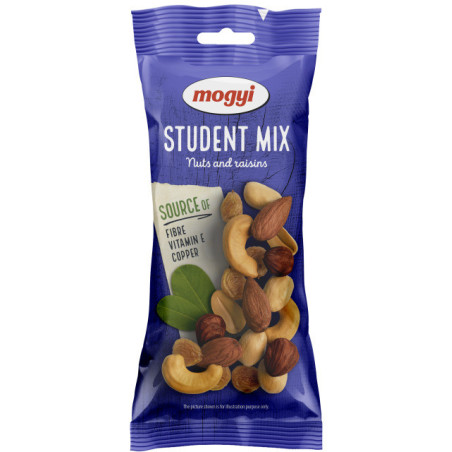 Riešutų mišinys MOGYI STUDENT MIX, su razinomis, 70 g