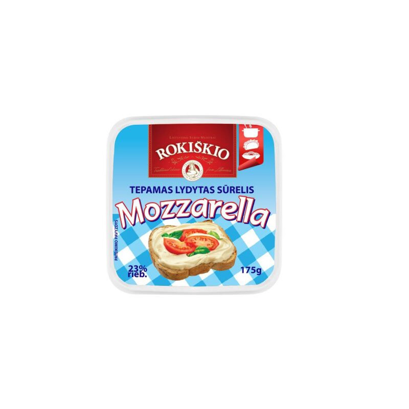 Tepamas lydytas sūrelis ROKIŠKIO, MOZARELLA, 23% rieb., 175 g