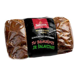 Marinuota kiaulienos sprandinė su bruknėmis ir šalavijais, ~800g