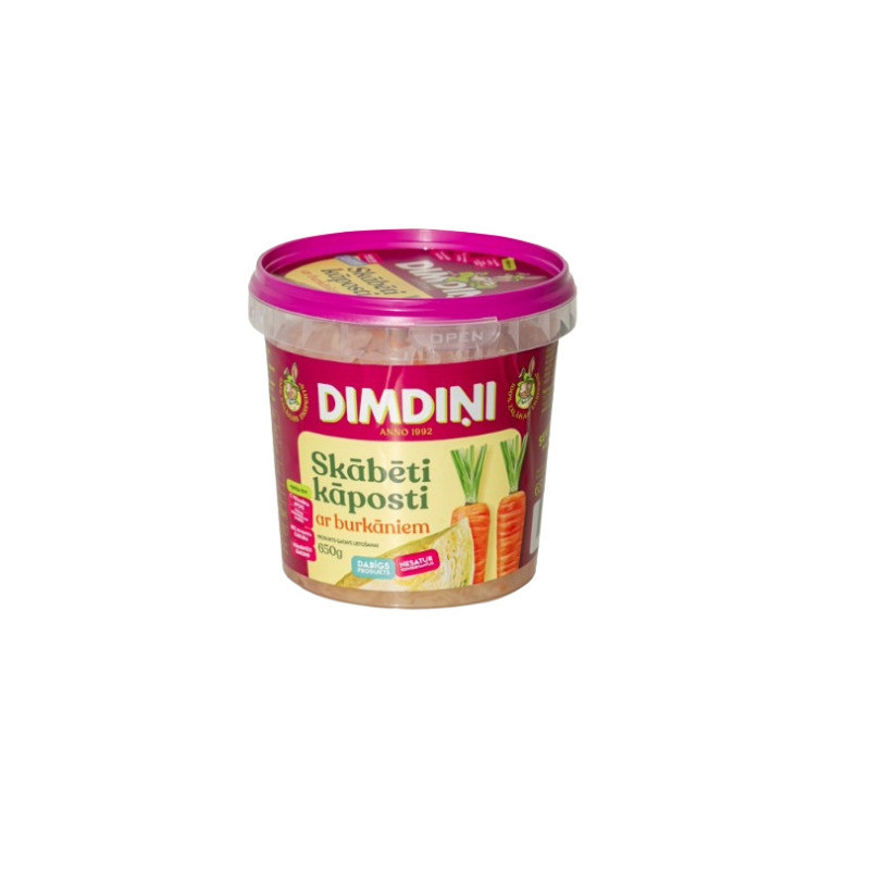 Rauginti kopūstai su morkomis DIMDINI, 650 g, 1 vnt.