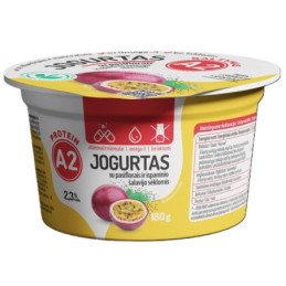 Jogurtas A2 su pasiflor.ir isp.šalav.sėkl.,be lakt., 180g