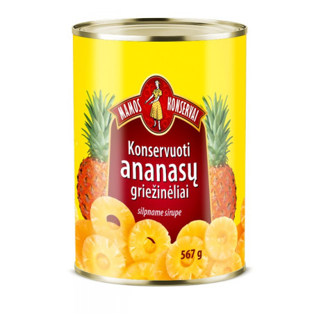 Ananasų griežinėliai konservuoti MAMOS KONSERVAI, 567 g