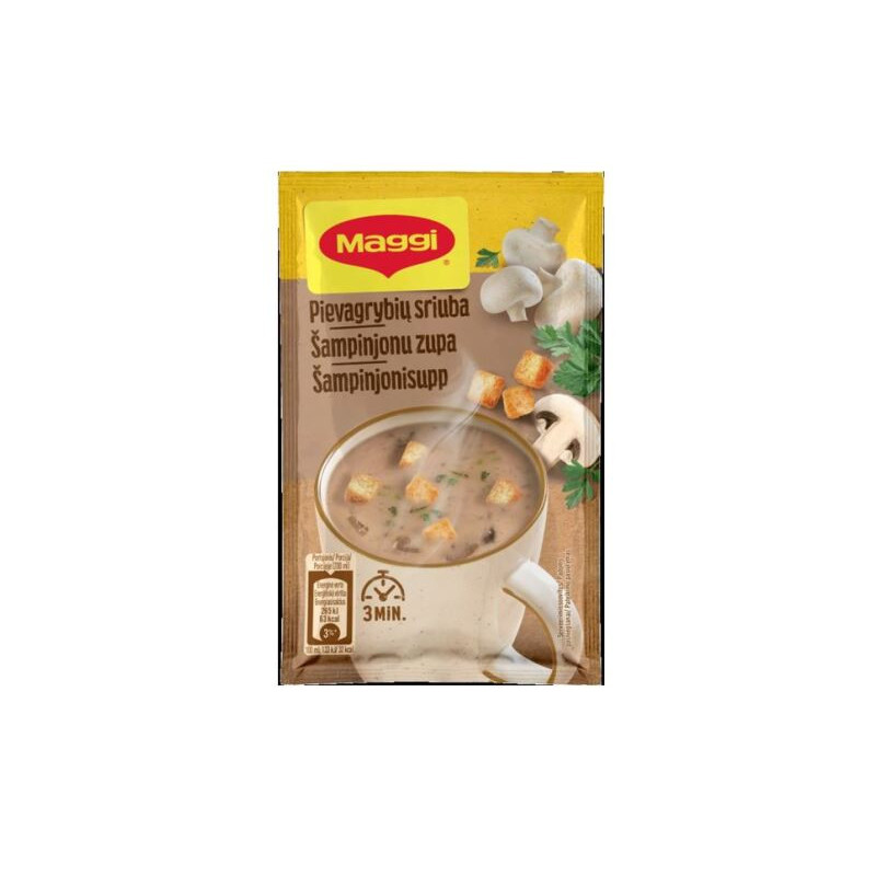 Tirpi pievagrybių sriuba MAGGI su skrebučiais, 16 g