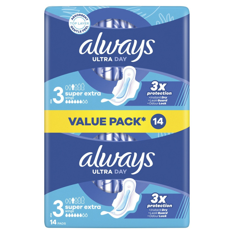 Higieniniai paketai ALWAYS Ultra Super Extra, S3, 14 vnt
