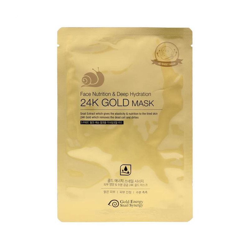 Veido kaukė GOLD ENERGY SNAIL SYNERGY 24K GOLD, 33 ml