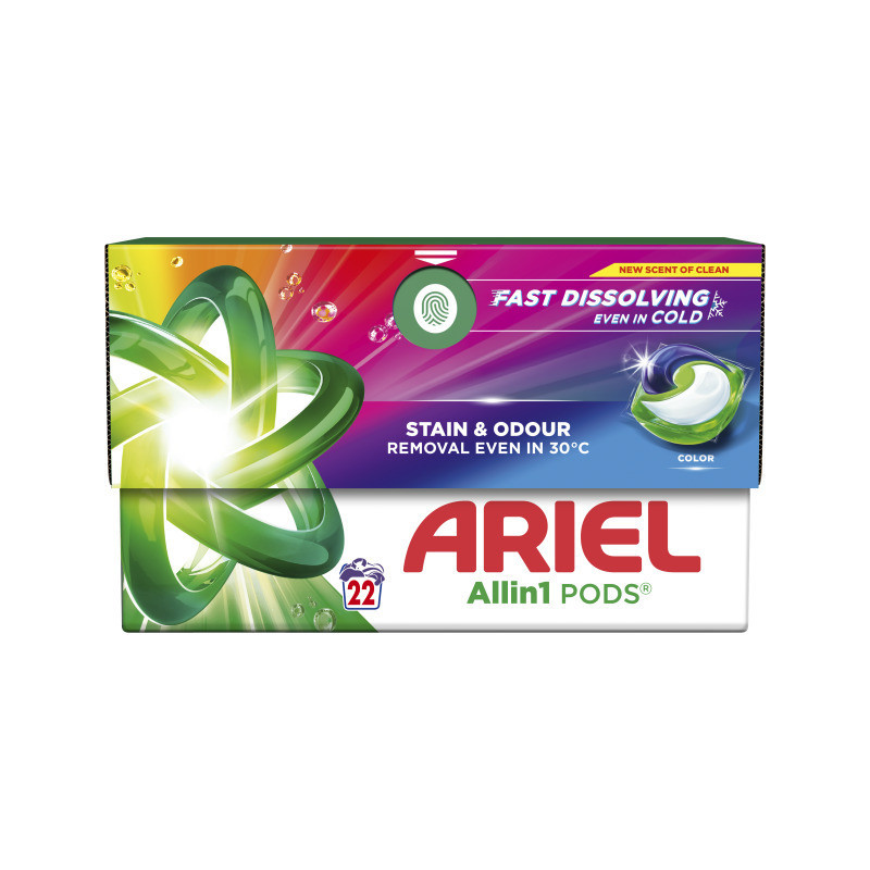 Skalbimo kapsulės ARIEL Color, 22 skalb.