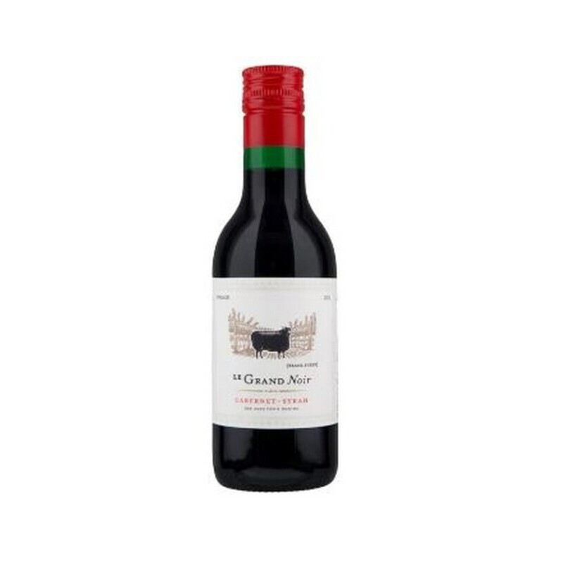Vynas LE GRAND NOIR CABERNET SYRAH,raud.saus., 13,5%, 187 ml