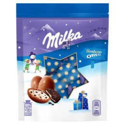 Pien. šok. rutuliukai MILKA su sausainių gabalėliais, 86 g