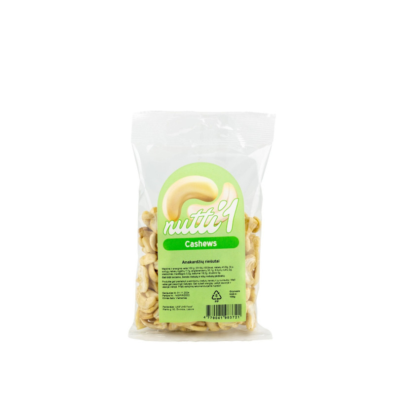Anakardžių rieštutų puselės, 150 g