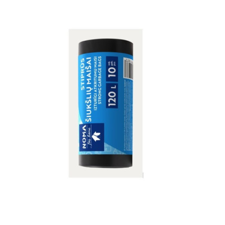 Šiukšlių maišai NOMA FOR HOME, stiprūs, LDPE, 120 l, 10 vnt.