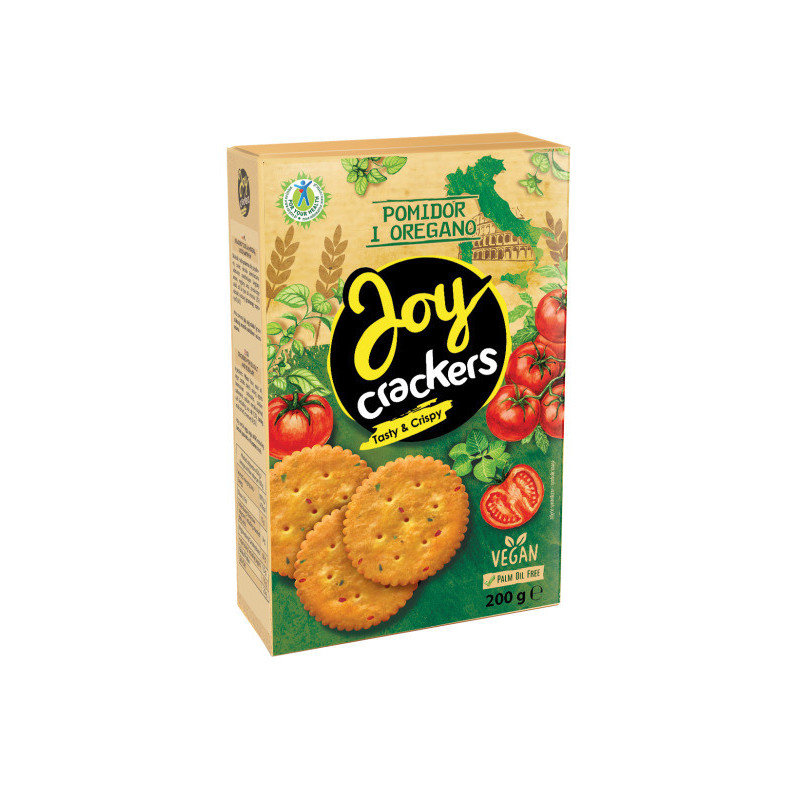 Krekeriai JOY su pomidoru ir raudonėliu, 200 g