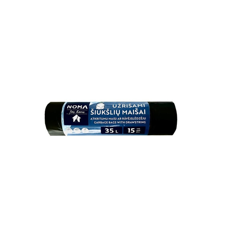 Užrišami šiukšlių maišai NOMA for HOME, LDPE, 35l, 15 vnt