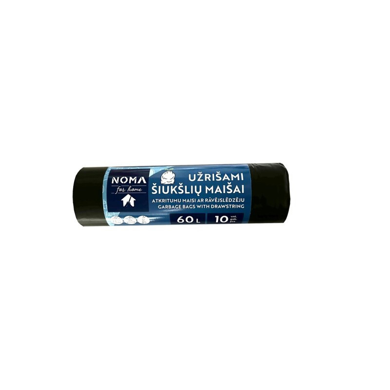 Užrišami šiukšlių maišai NOMA for HOME,  LDPE, 60l, 10vnt