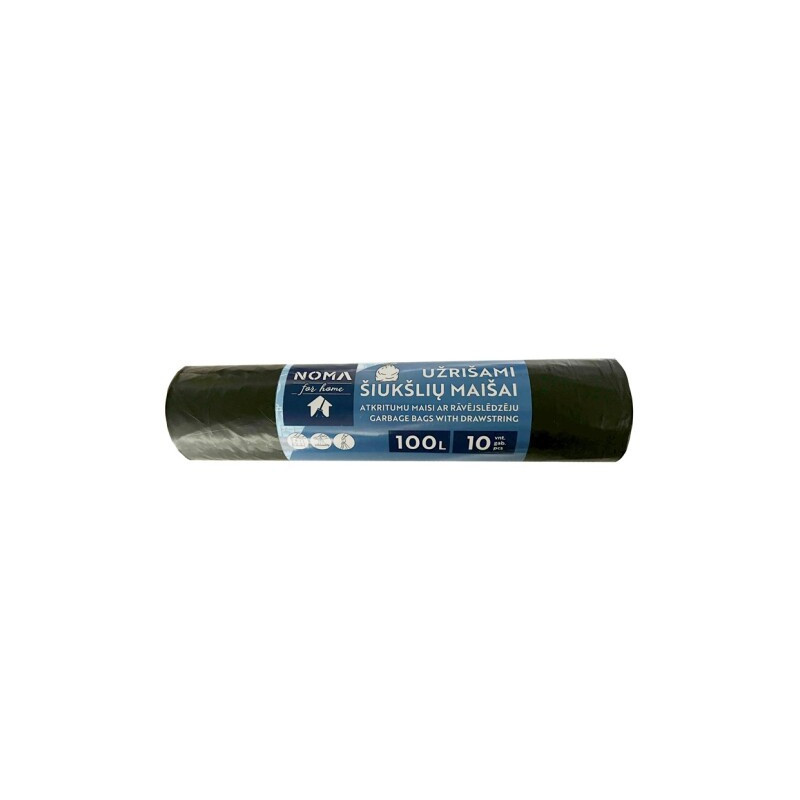 Užrišami šiukšlių maišai NOMA for HOME, LDPE, 100l, 10vnt