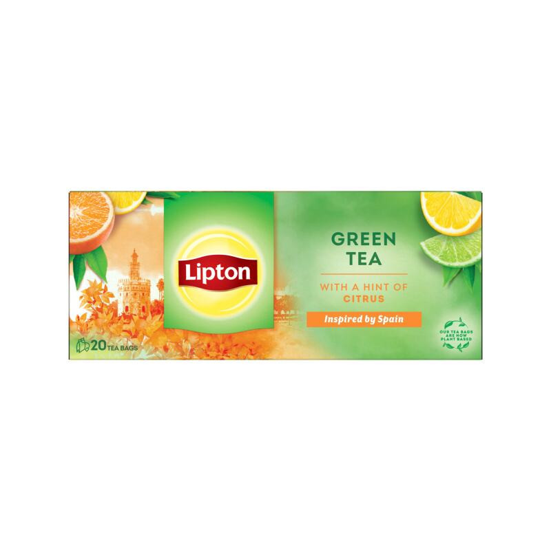 Žalioji arbata LIPTON, citrusinių vaisių sk., 20 vnt., 26 g