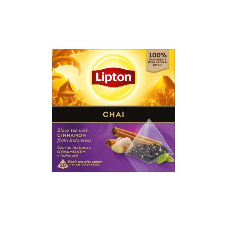 Arom. juodoji arbata LIPTON, CHAI su cinamonu, 20 vnt., 34 g
