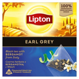 Arom. juodoji arbata LIPTON, EARL GREY, 20 vnt., 32 g