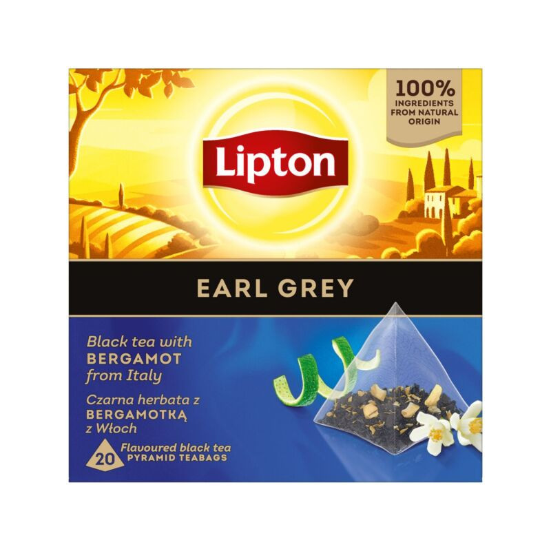 Arom. juodoji arbata LIPTON, EARL GREY, 20 vnt., 32 g