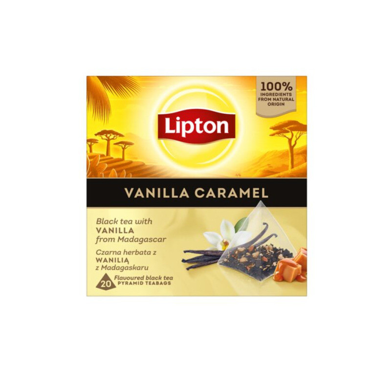Arom. juodoji arbata LIPTON,vanil.-karam. sk., 20 vnt., 34 g