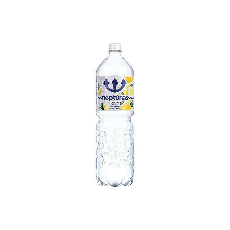 Gazuotas stalo vanduo NEPTŪNAS LEMON, 1.5 l