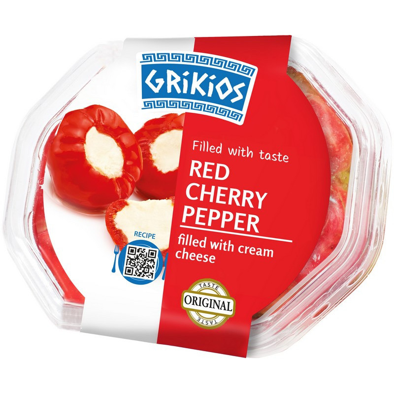 Vyšniniai pipirai įdaryti su šviežiu sūriu GRIKIOS, 200 g