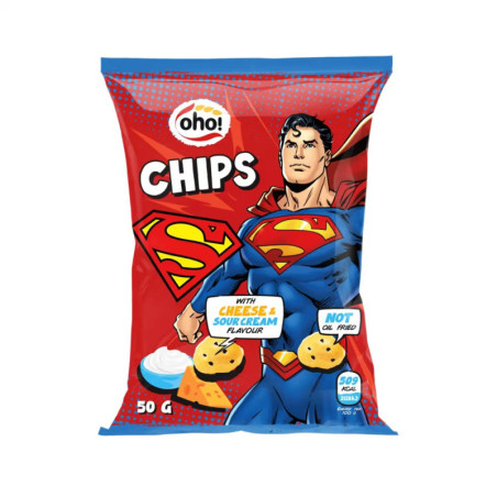 Traškučiai OHO Superman, sūrio ir grietinėlės skonio, 50g