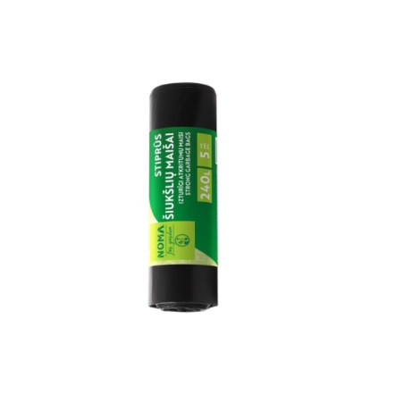 Šiukšlių maišai NOMA FOR HOME, stiprūs, LDPE, 240 l, 5 vnt.