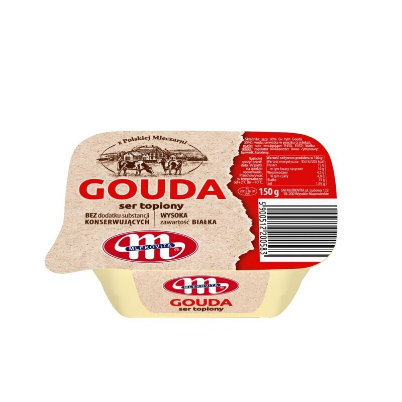 Lydytas sūris MLEKOVITA, GOUDA, 150 g