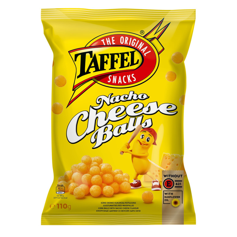 Kukurūzų rutuliukai TAFFEL sūrio skonio, 110 g