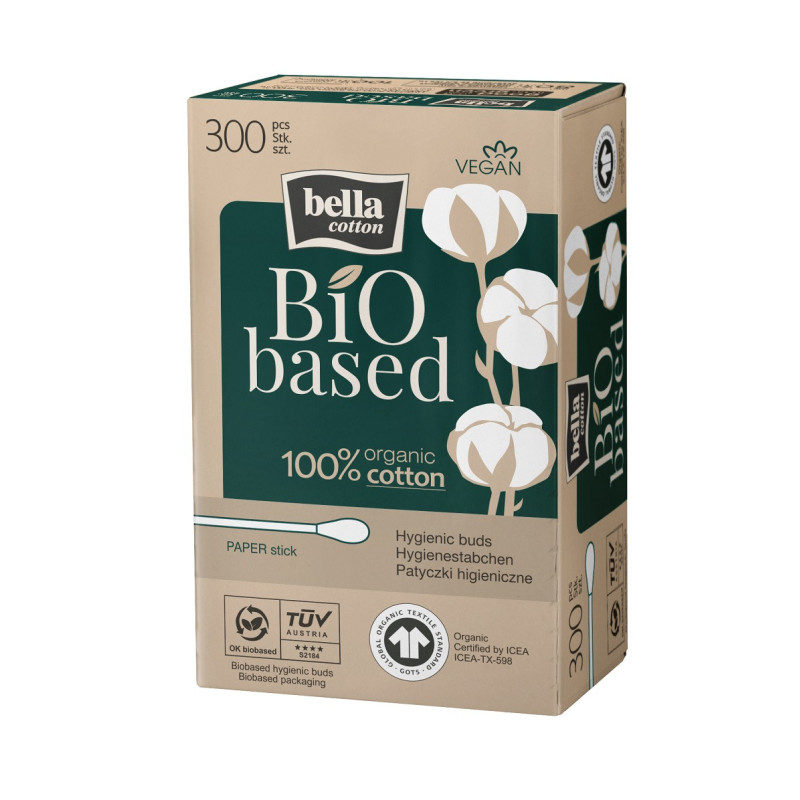 Vatos pagaliukai BELLA COTTON BIO, 300 vnt