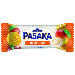 Glaistytas varškės sūrelis PASAKA su mangais, 20 % r., 40 g