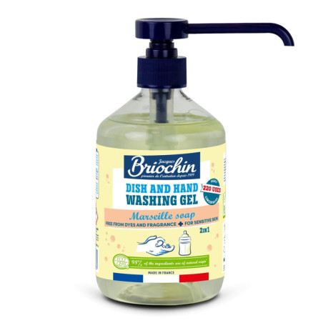Indų plovimo ir rankų plovimo gelis BRIOCHIN, marselio muilas, 500 ml