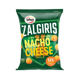 Lęšių traškučiai OHO Žalgiris Nacho cheese balls, 100g