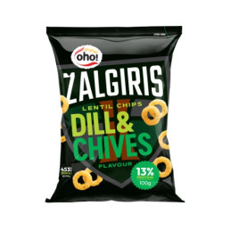 Lęšių traškučiai OHO, Žalgiris krapų ir laiškinių česnakų skonio, 100g