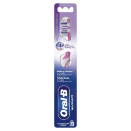 Dantų šepetėlis ORAL-B Pro-3DWhite, Whitening Clean, Medium, balti šereliai,1 vnt