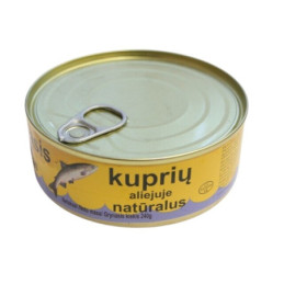Kuprinė lašiša aliejuje, 240 g