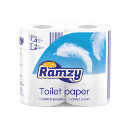 Tualetinis popierius RAMZY, celiuliozė, 2 sl., 4 vnt.