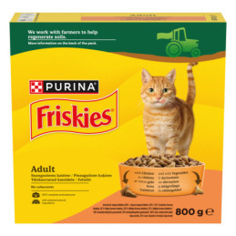 Sausas kačių ėdalas FRISKIES su višitiena ir darž., 800 g