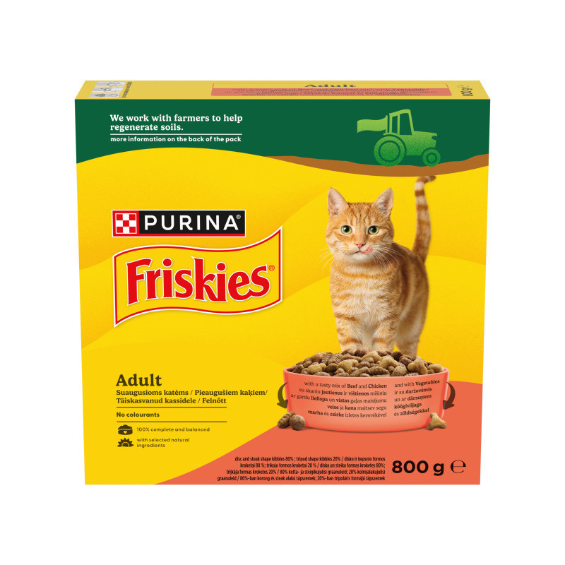 Sausas kačių ėdalas su jautiena ir darž. FRISKIES, 800 g