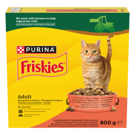 Sausas kačių ėdalas su jautiena ir darž. FRISKIES, 800 g