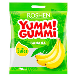 Želiniai saldainiai ROSHEN YUMMI GUMMI BANANA LAND, 70 g