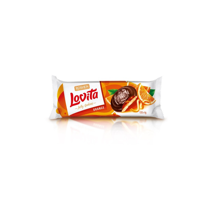 Sausainiai LOVITA su apelsinų skonio želiniu įd., 135 g