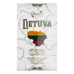 Juodasis šokoladas (75 %) su braškėmis LIETUVA, 90 g