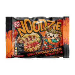 Užpilami aštrūs makaronai NOODZIE vištienos ir sūrio skonio, 120 g        