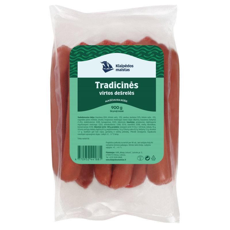 Virtos dešrelės TRADICINĖS, II r., 900 g