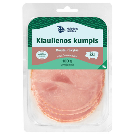 Karštai rūkytas kiaulienos kumpis KLAIPĖDOS, a.r., 100 g